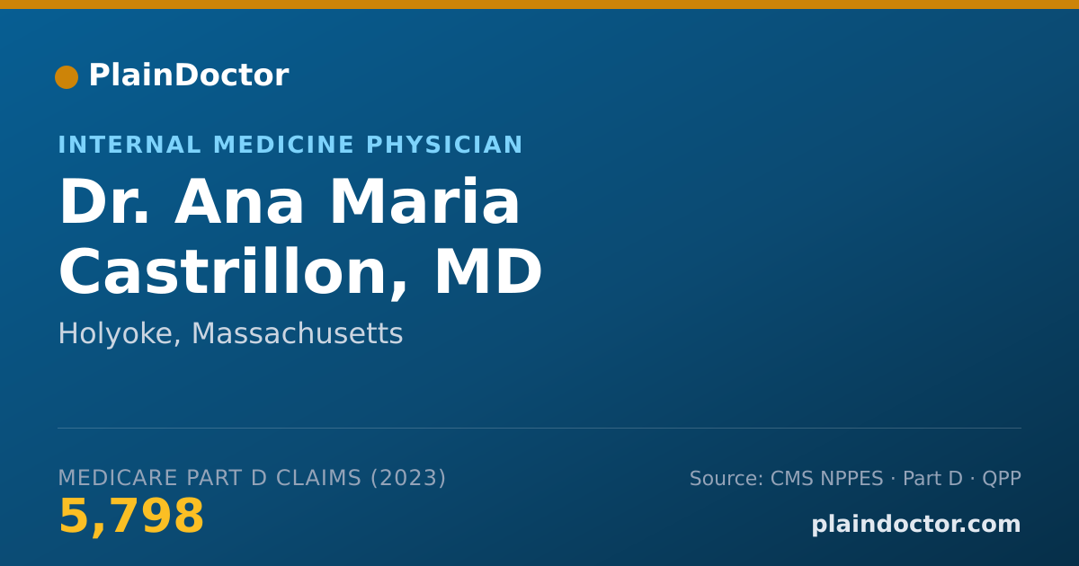Shareable card for Ana Maria Castrillon, MD - Internal Medicine Physician, Holyoke, MA