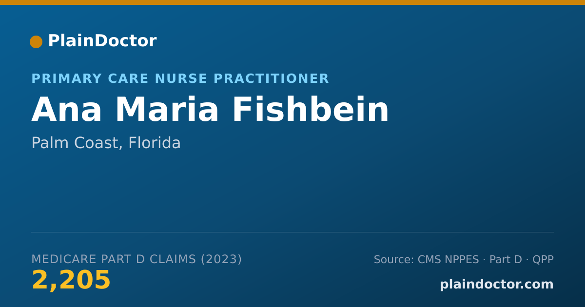 Shareable card for Ana Maria Fishbein - Primary Care Nurse Practitioner, Palm Coast, FL