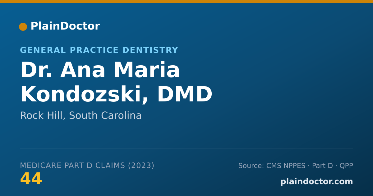 Shareable card for Ana Maria Kondozski, DMD - General Practice Dentistry, Rock Hill, SC