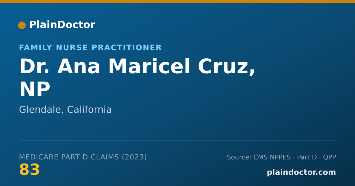 Shareable card for Ana Maricel Cruz, NP - Family Nurse Practitioner, Glendale, CA