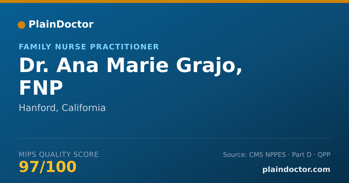 Shareable card for Ana Marie Grajo, FNP - Family Nurse Practitioner, Hanford, CA