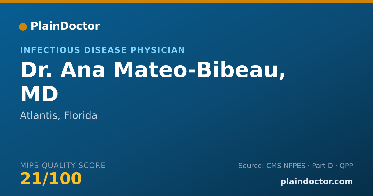 Shareable card for Ana Mateo-Bibeau, MD - Infectious Disease Physician, Atlantis, FL