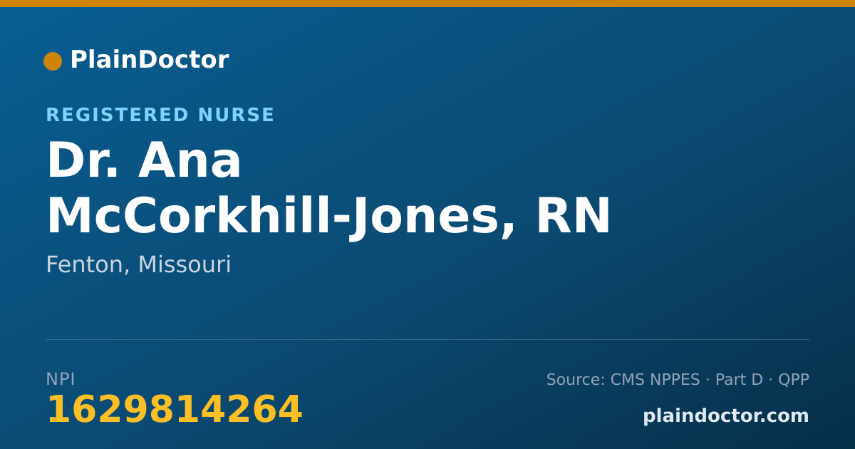 Shareable card for Ana McCorkhill-Jones, RN - Registered Nurse, Fenton, MO