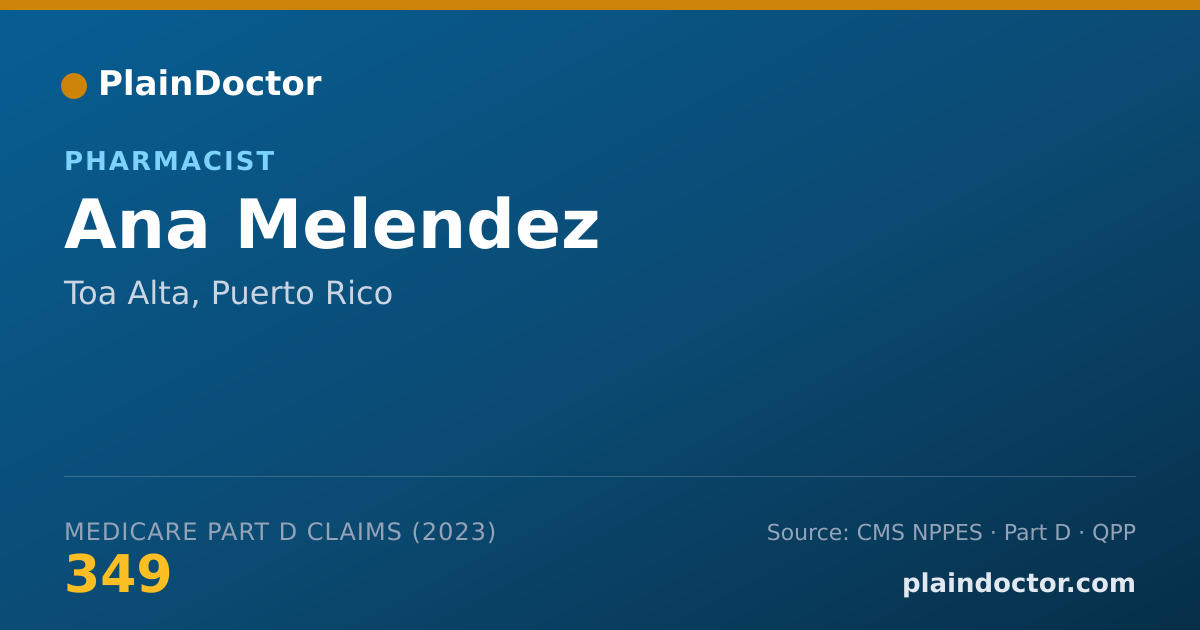 Shareable card for Ana Melendez - Pharmacist, Toa Alta, PR