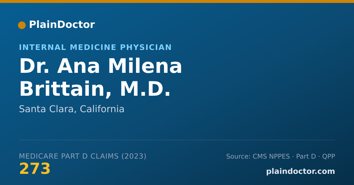 Shareable card for Ana Milena Brittain, M.D. - Internal Medicine Physician, Santa Clara, CA