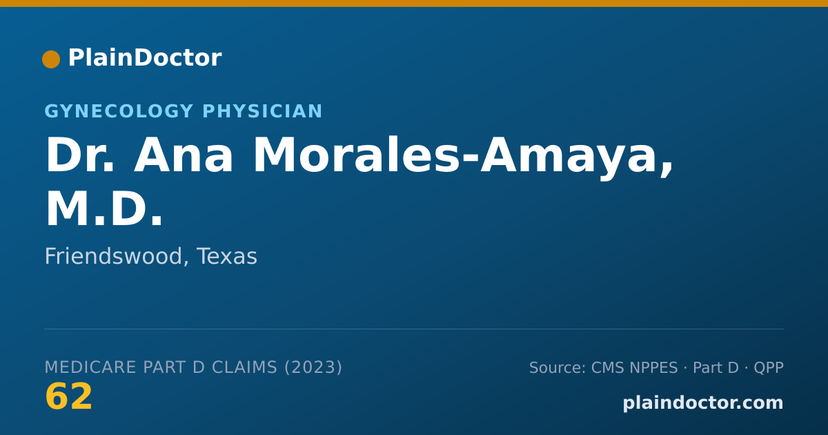 Shareable card for Ana Morales-Amaya, M.D. - Gynecology Physician, Friendswood, TX
