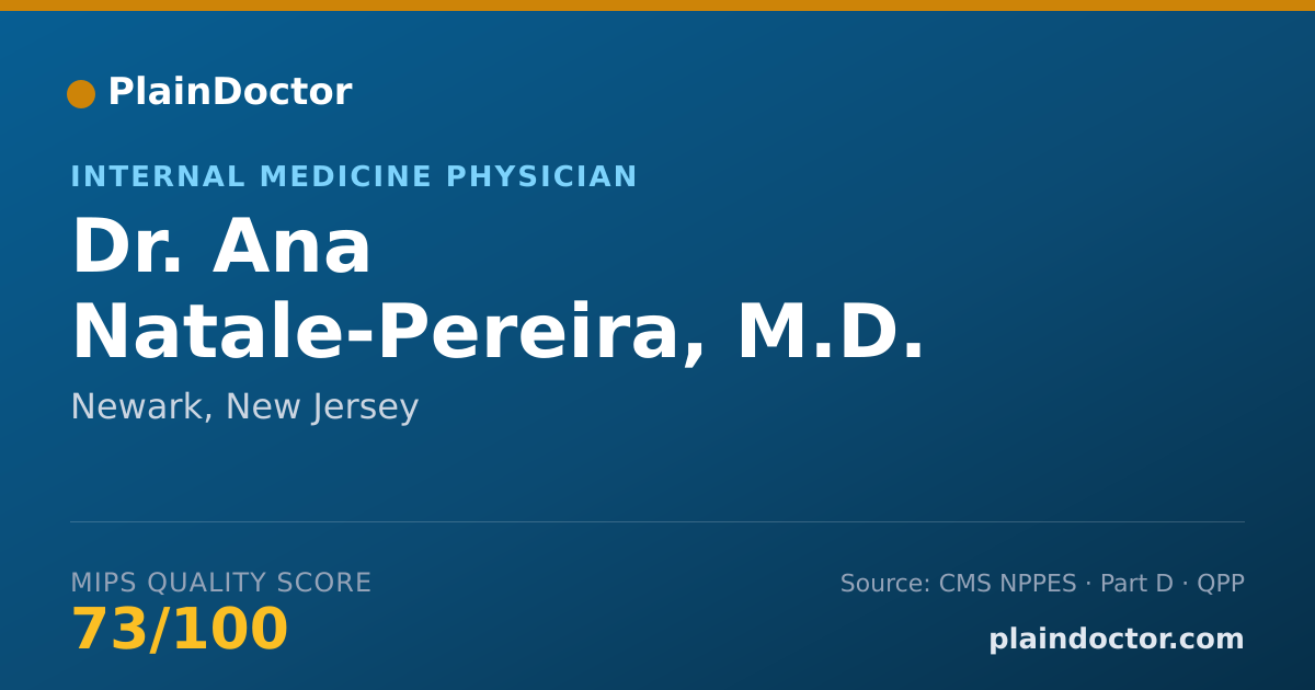 Shareable card for Ana Natale-Pereira, M.D. - Internal Medicine Physician, Newark, NJ