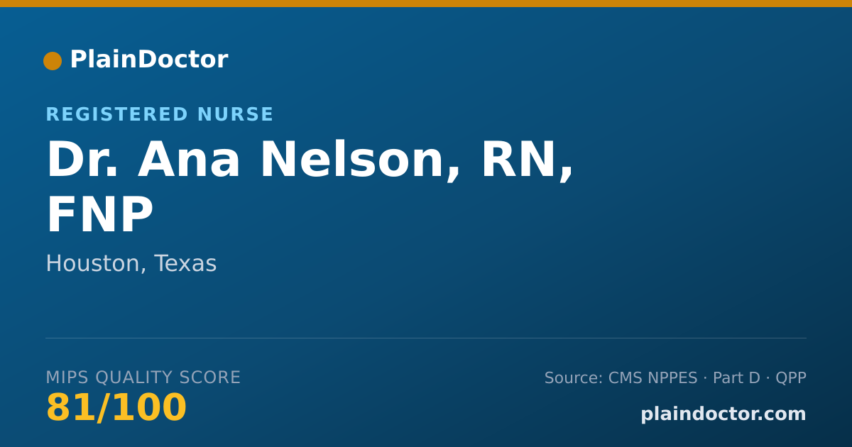 Shareable card for Ana Nelson, RN, FNP - Registered Nurse, Houston, TX