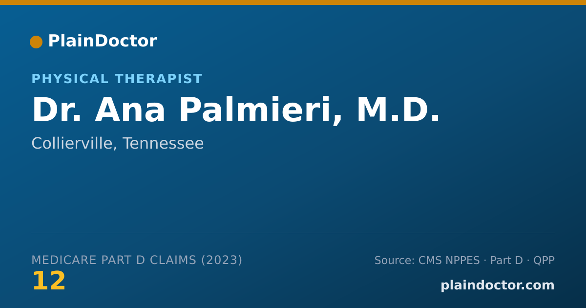 Shareable card for Ana Palmieri, M.D. - Physical Therapist, Collierville, TN