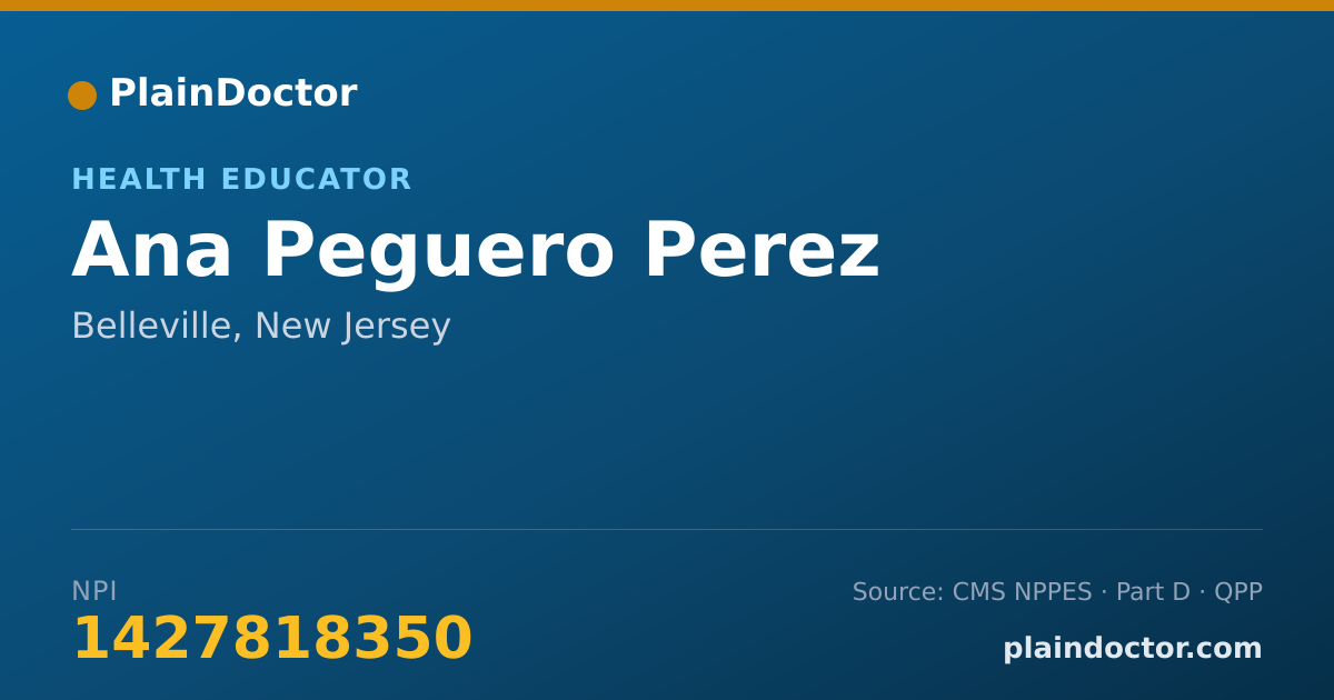 Shareable card for Ana Peguero Perez - Health Educator, Belleville, NJ