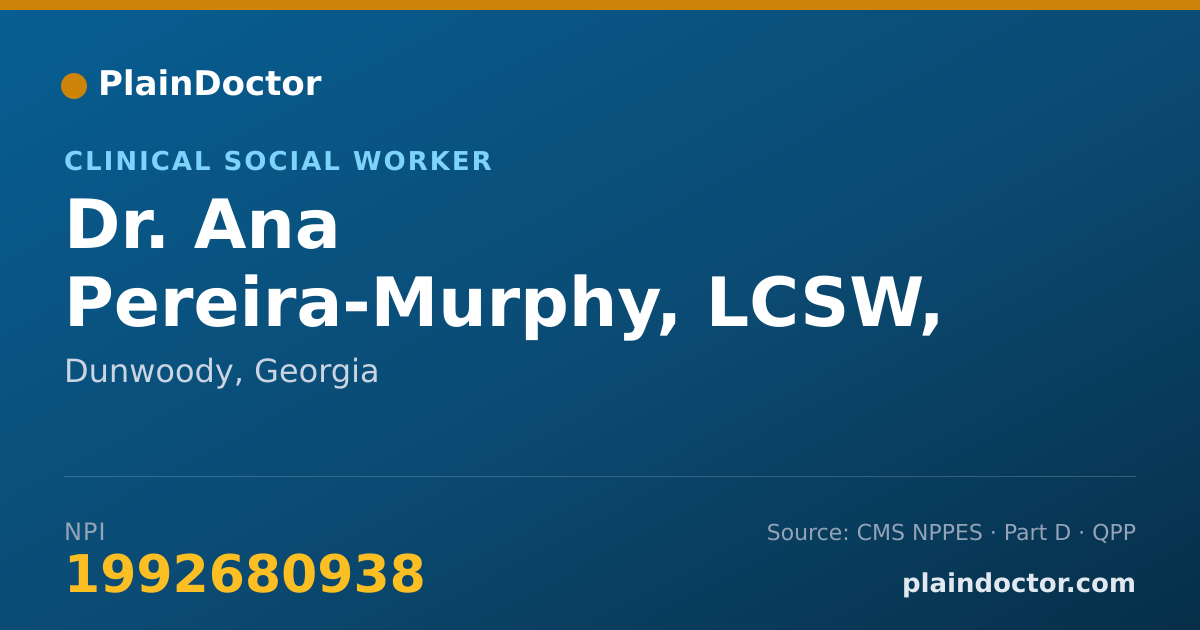 Shareable card for Ana Pereira-Murphy, LCSW, ED.S. - Clinical Social Worker, Dunwoody, GA