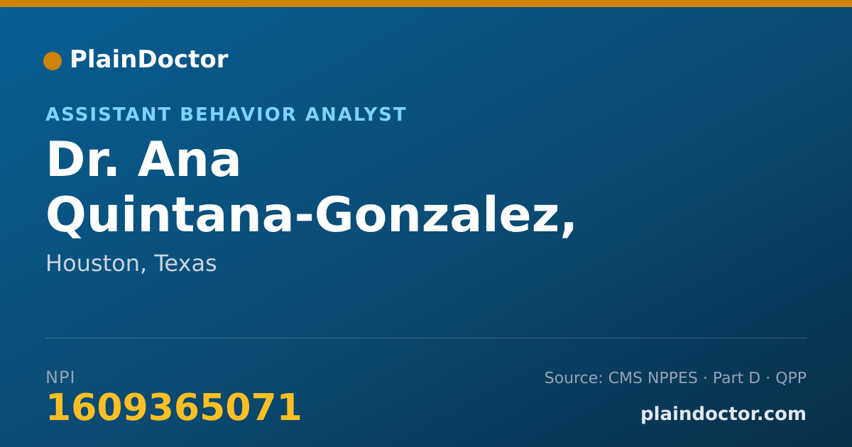 Shareable card for Ana Quintana-Gonzalez, BCABA - Assistant Behavior Analyst, Houston, TX