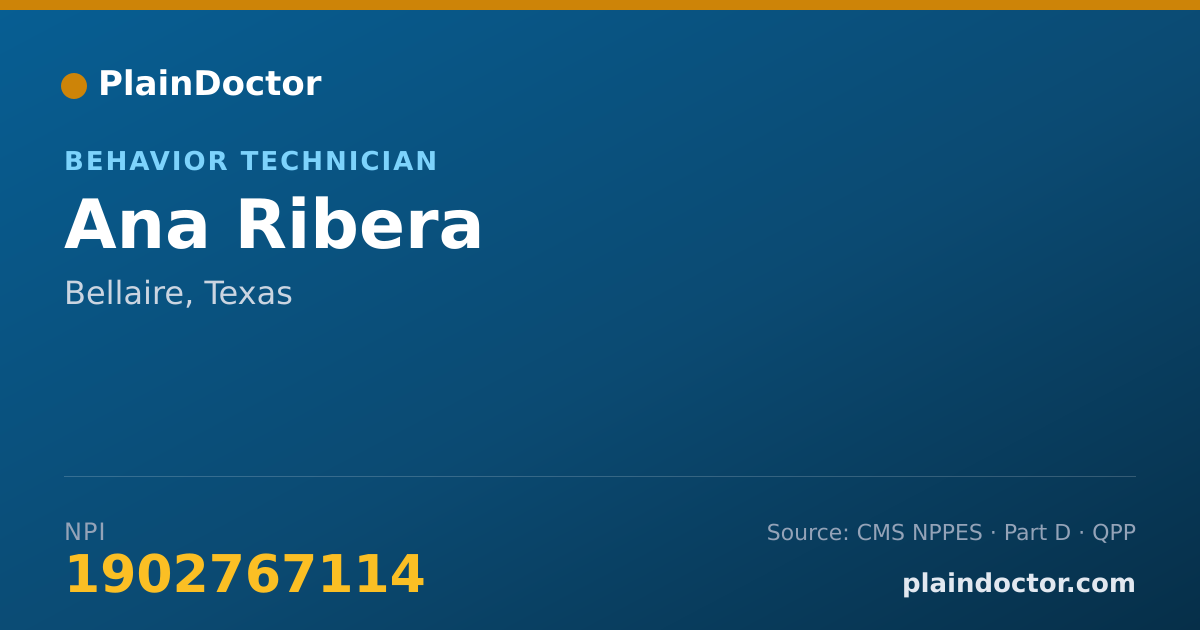 Shareable card for Ana Ribera - Behavior Technician, Bellaire, TX