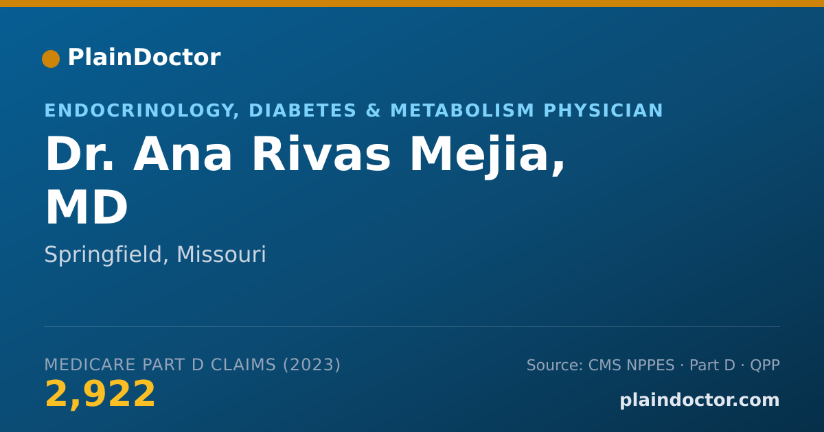 Shareable card for Ana Rivas Mejia, MD - Endocrinology, Diabetes & Metabolism Physician, Springfield, MO