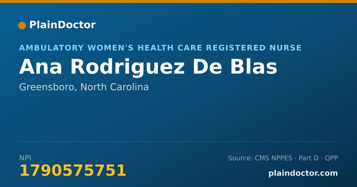 Shareable card for Ana Rodriguez De Blas - Ambulatory Women's Health Care Registered Nurse, Greensboro, NC
