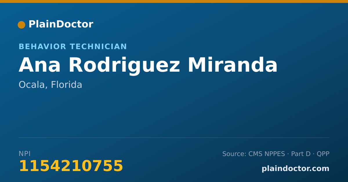Shareable card for Ana Rodriguez Miranda - Behavior Technician, Ocala, FL