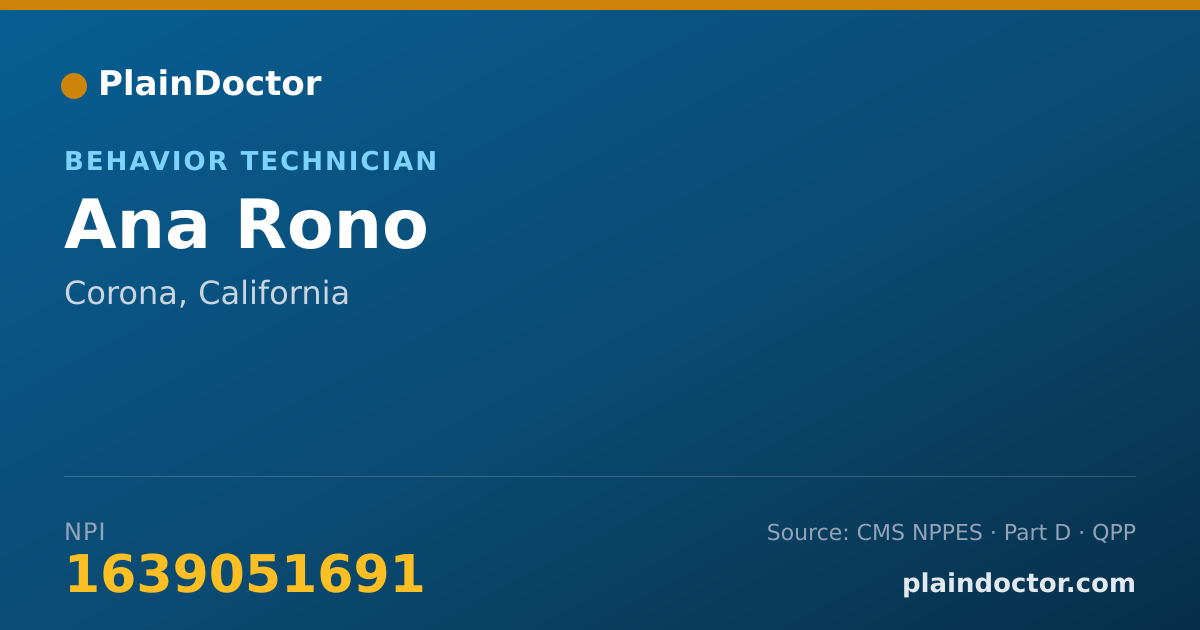 Shareable card for Ana Rono - Behavior Technician, Corona, CA