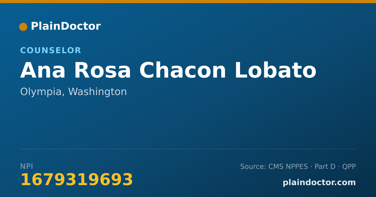 Shareable card for Ana Rosa Chacon Lobato - Counselor, Olympia, WA