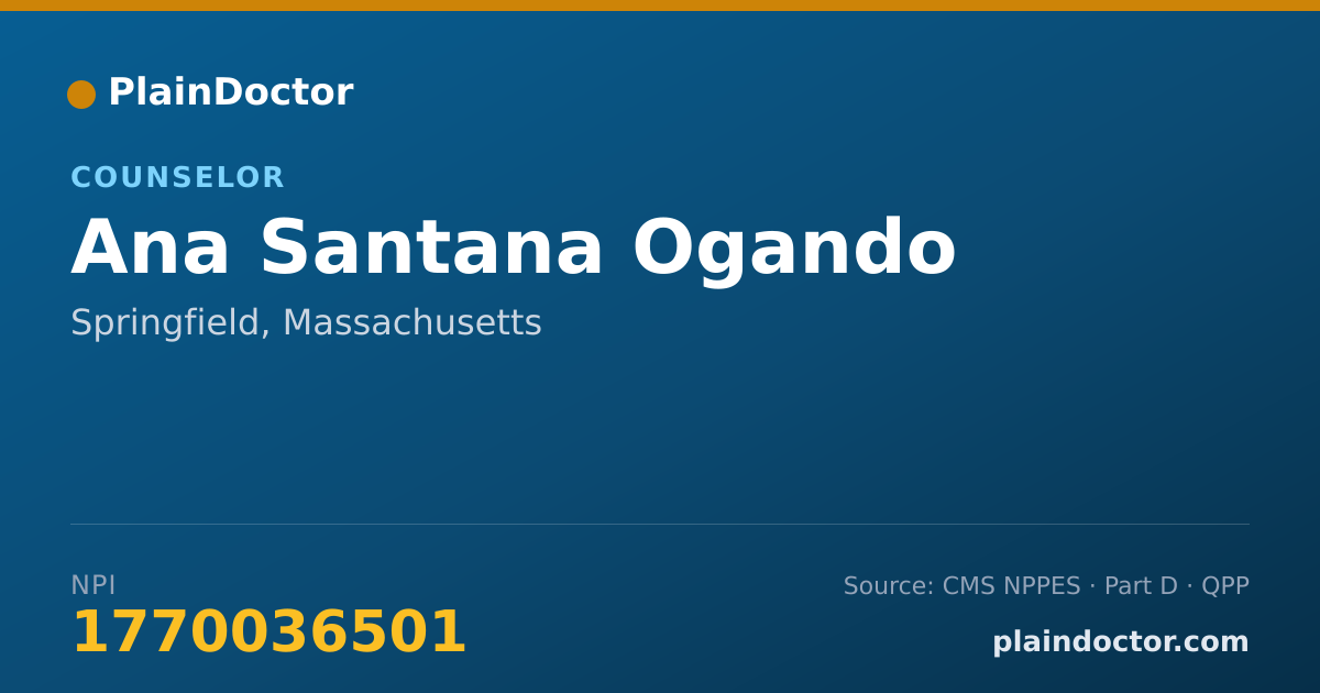 Shareable card for Ana Santana Ogando - Counselor, Springfield, MA