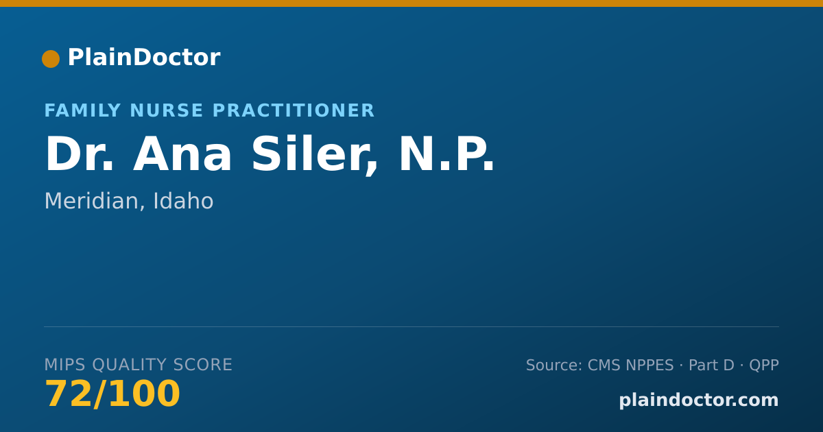 Shareable card for Ana Siler, N.P. - Family Nurse Practitioner, Meridian, ID