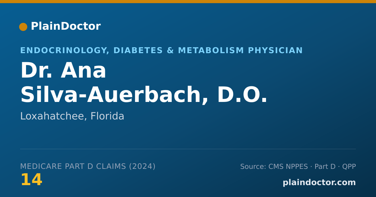 Shareable card for Ana Silva-Auerbach, D.O. - Endocrinology, Diabetes & Metabolism Physician, Loxahatchee, FL