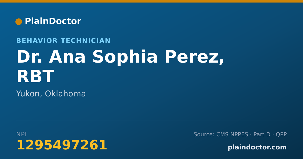 Shareable card for Ana Sophia Perez, RBT - Behavior Technician, Yukon, OK
