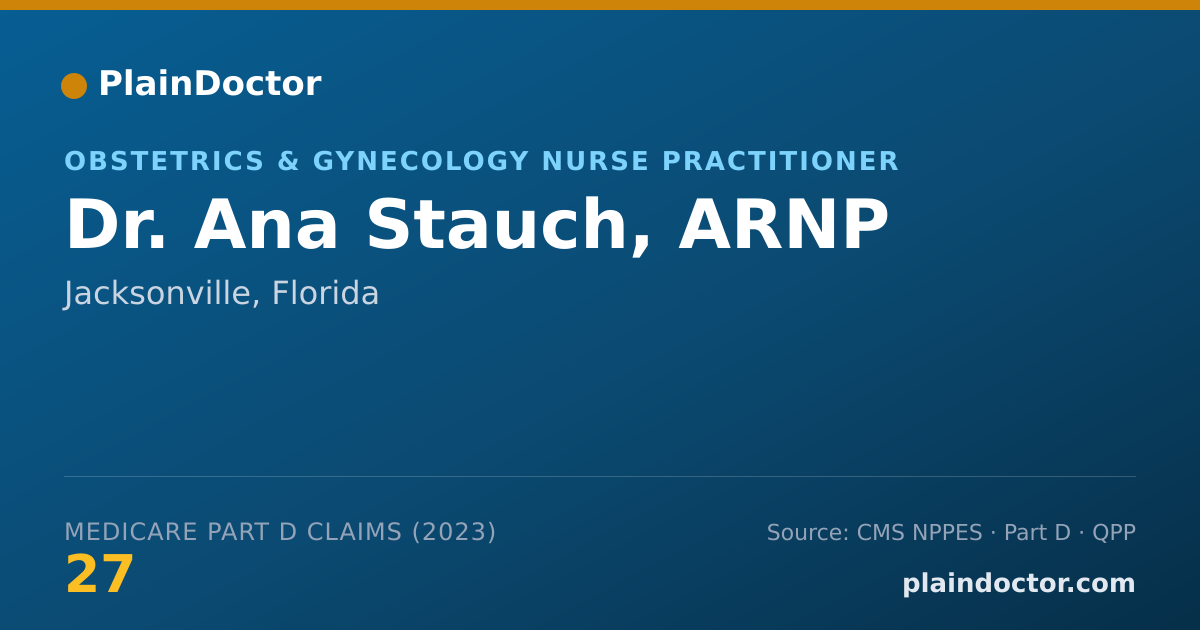 Shareable card for Ana Stauch, ARNP - Obstetrics & Gynecology Nurse Practitioner, Jacksonville, FL