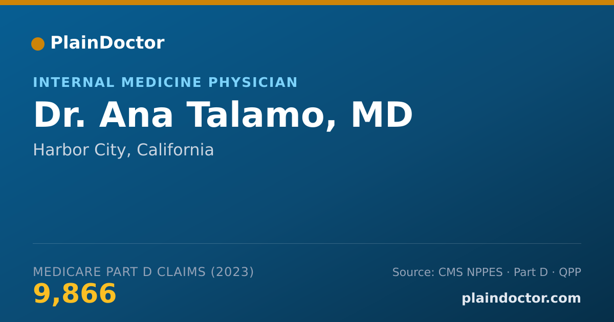Shareable card for Ana Talamo, MD - Internal Medicine Physician, Harbor City, CA