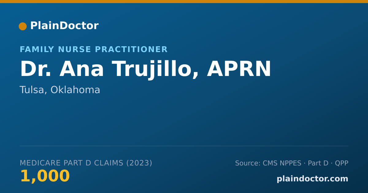 Shareable card for Ana Trujillo, APRN - Family Nurse Practitioner, Tulsa, OK