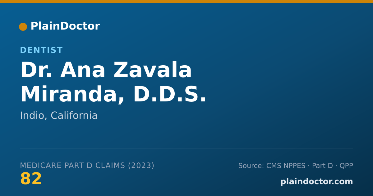 Shareable card for Ana Zavala Miranda, D.D.S. - Dentist, Indio, CA
