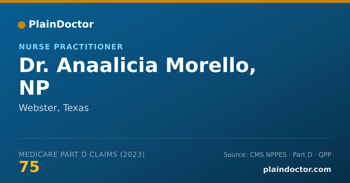 Shareable card for Anaalicia Morello, NP - Nurse Practitioner, Webster, TX