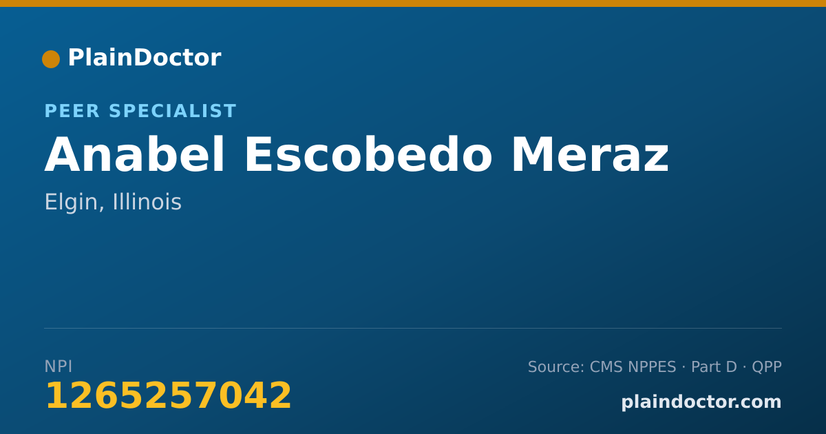 Shareable card for Anabel Escobedo Meraz - Peer Specialist, Elgin, IL