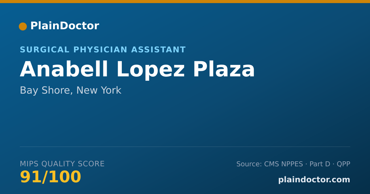 Shareable card for Anabell Lopez Plaza - Surgical Physician Assistant, Bay Shore, NY