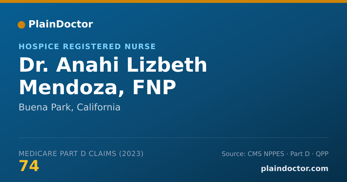 Shareable card for Anahi Lizbeth Mendoza, FNP - Hospice Registered Nurse, Buena Park, CA