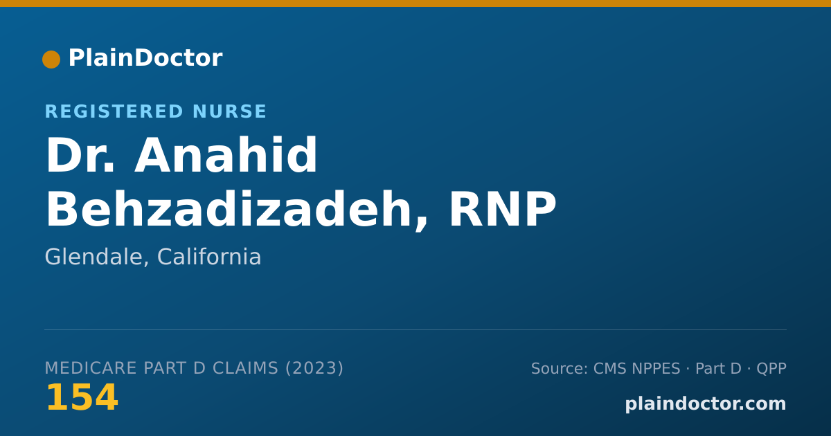 Shareable card for Anahid Behzadizadeh, RNP - Registered Nurse, Glendale, CA