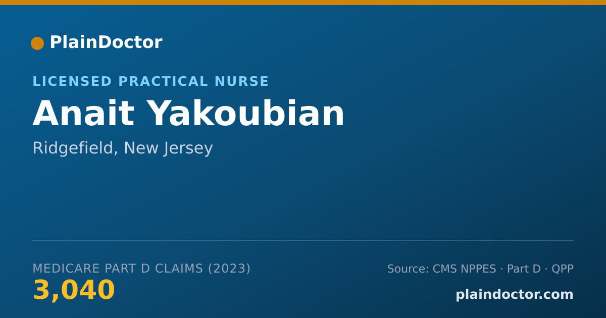 Shareable card for Anait Yakoubian - Licensed Practical Nurse, Ridgefield, NJ