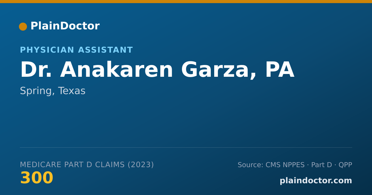 Shareable card for Anakaren Garza, PA - Physician Assistant, Spring, TX
