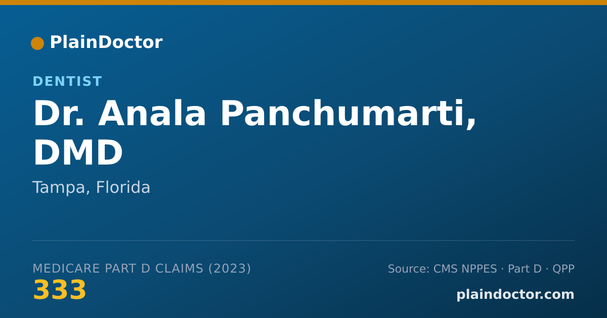 Shareable card for Anala Panchumarti, DMD - Dentist, Tampa, FL