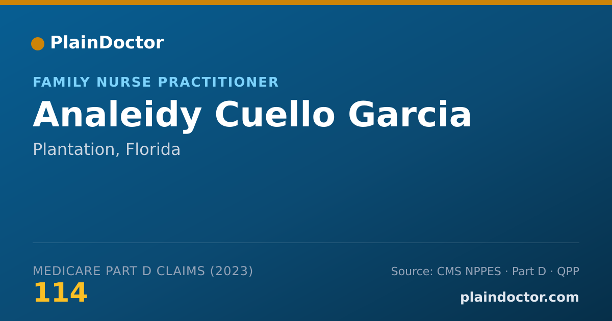 Shareable card for Analeidy Cuello Garcia - Family Nurse Practitioner, Plantation, FL