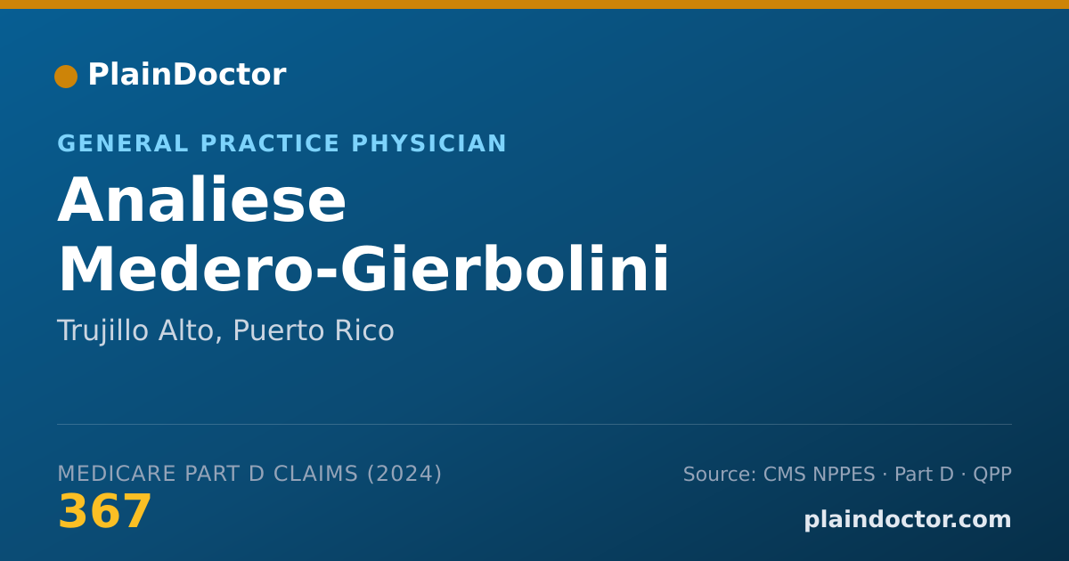 Shareable card for Analiese Medero-Gierbolini - General Practice Physician, Trujillo Alto, PR