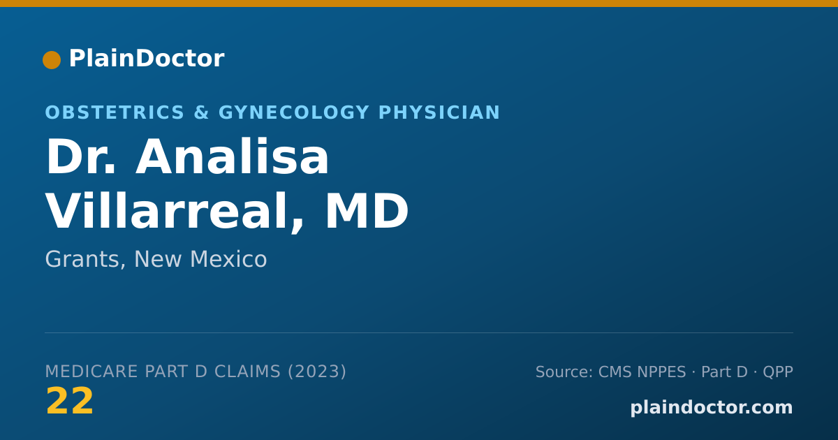 Shareable card for Analisa Villarreal, MD - Obstetrics & Gynecology Physician, Grants, NM