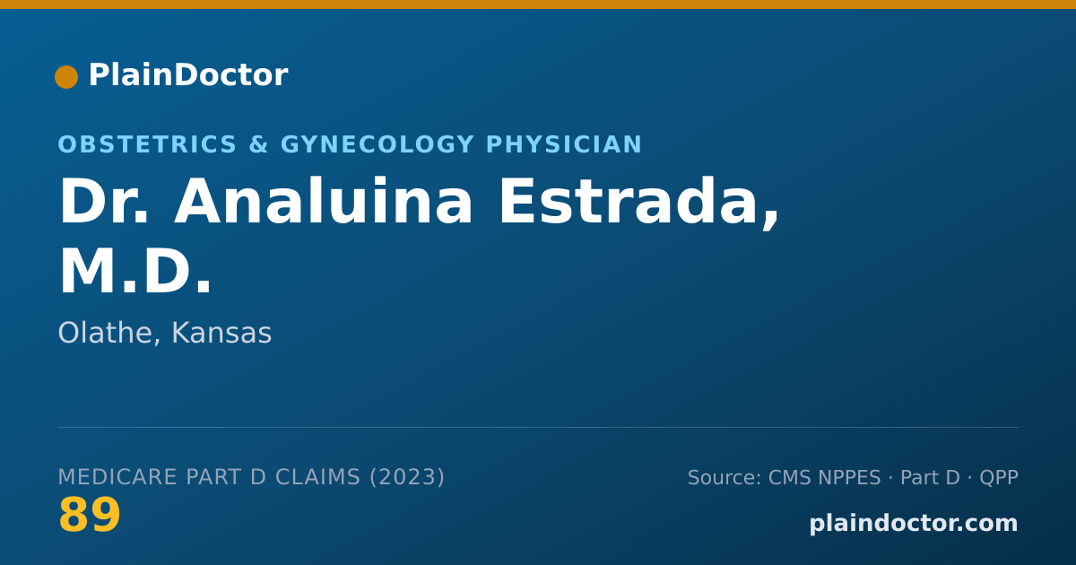 Shareable card for Analuina Estrada, M.D. - Obstetrics & Gynecology Physician, Olathe, KS