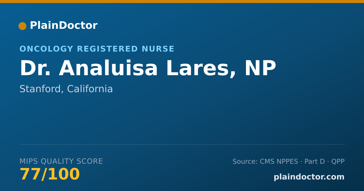 Shareable card for Analuisa Lares, NP - Oncology Registered Nurse, Stanford, CA