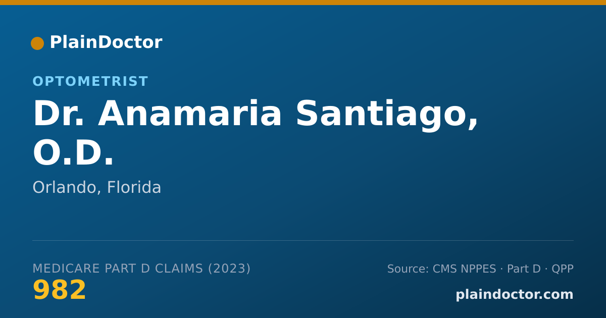 Shareable card for Anamaria Santiago, O.D. - Optometrist, Orlando, FL