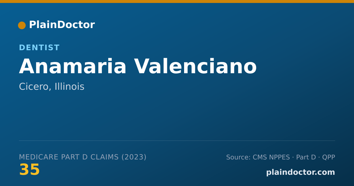 Shareable card for Anamaria Valenciano - Dentist, Cicero, IL