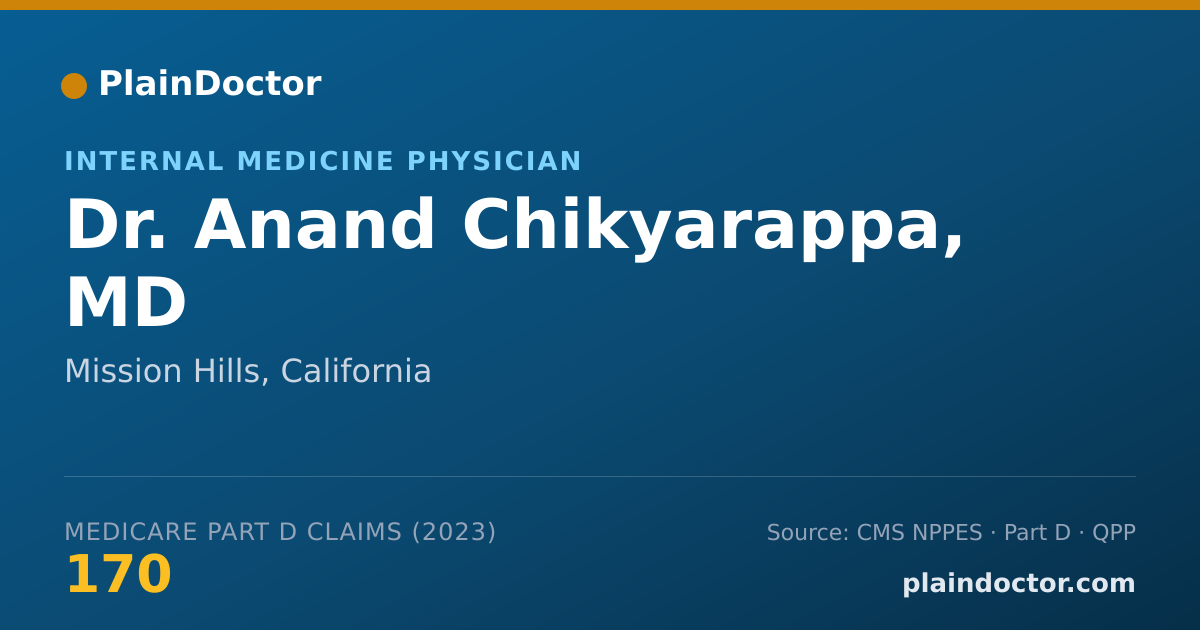 Shareable card for Anand Chikyarappa, MD - Internal Medicine Physician, Mission Hills, CA