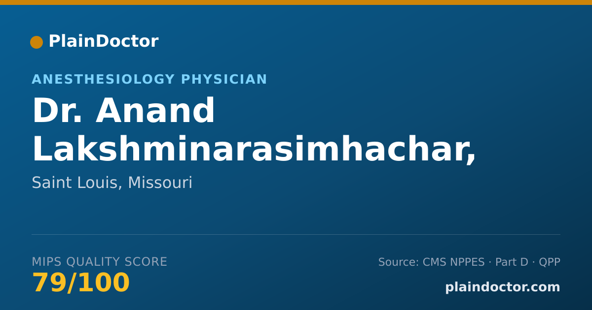 Shareable card for Anand Lakshminarasimhachar, MD - Anesthesiology Physician, Saint Louis, MO