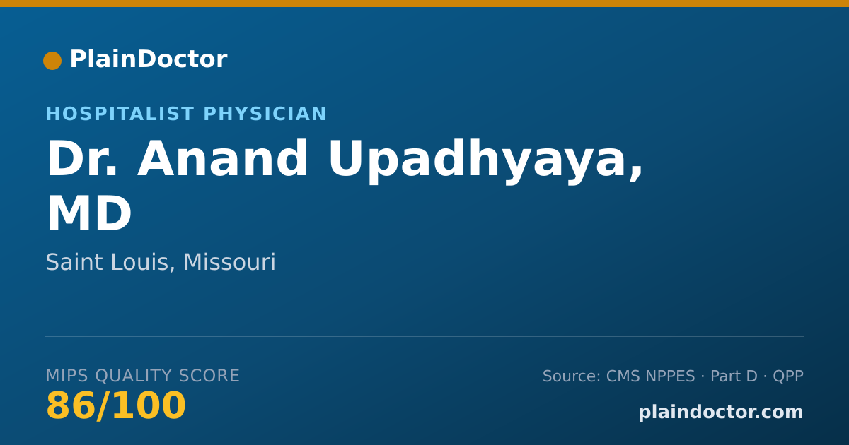 Shareable card for Anand Upadhyaya, MD - Hospitalist Physician, Saint Louis, MO