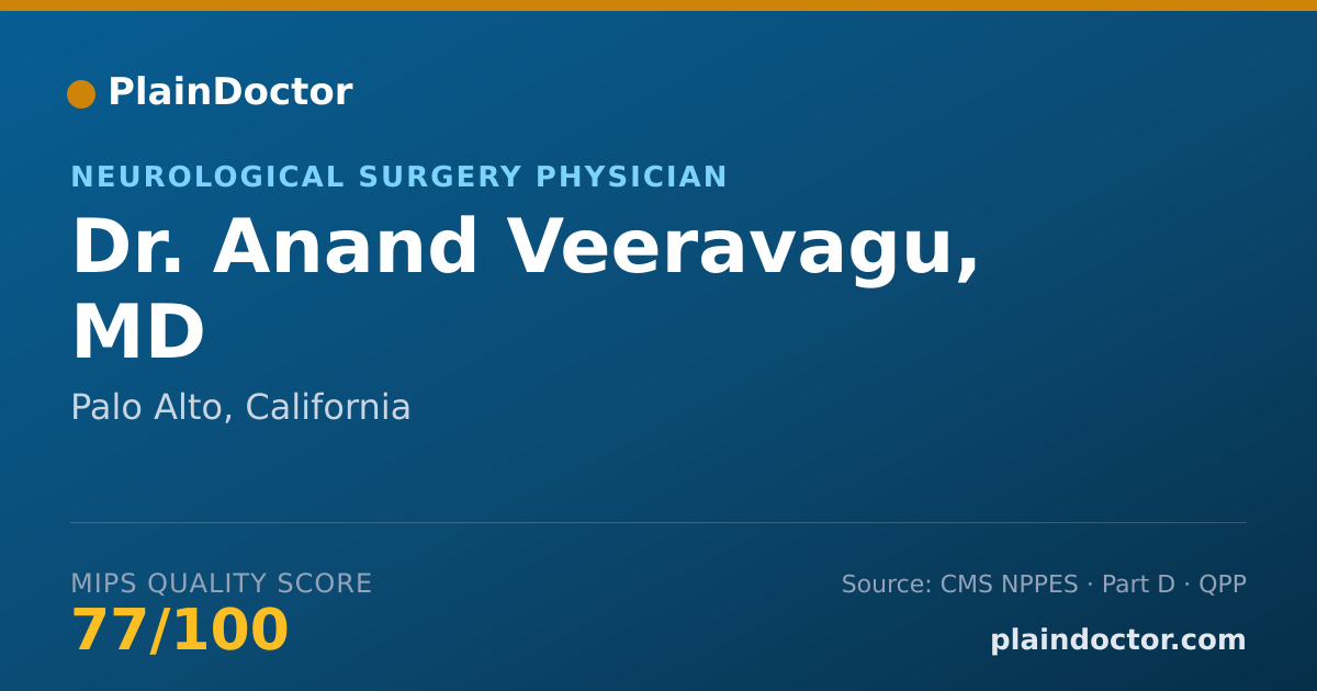 Shareable card for Anand Veeravagu, MD - Neurological Surgery Physician, Palo Alto, CA