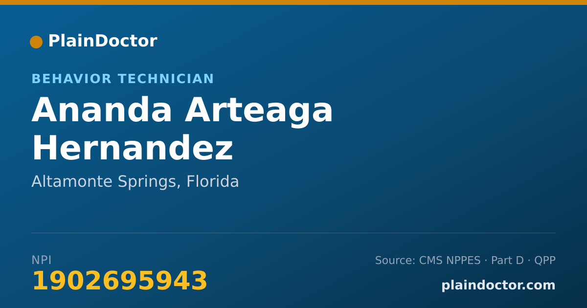 Shareable card for Ananda Arteaga Hernandez - Behavior Technician, Altamonte Springs, FL